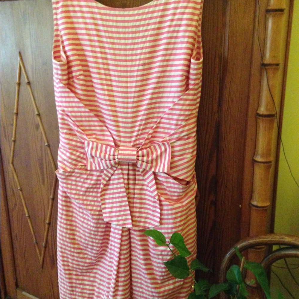 Kate spade pink & white striped dress size 8